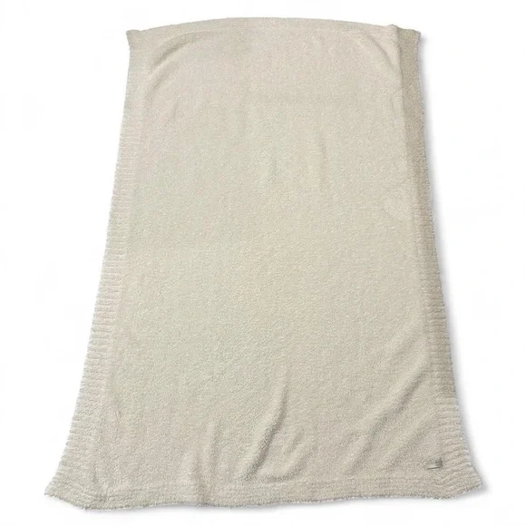 Barefoot Dreams Cozy Chic Contrast Tip Throw - Cream 45x60. - Picture 3 of 4